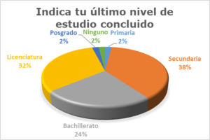 Distribución porcentual de Nivel Académico completado en la muestra